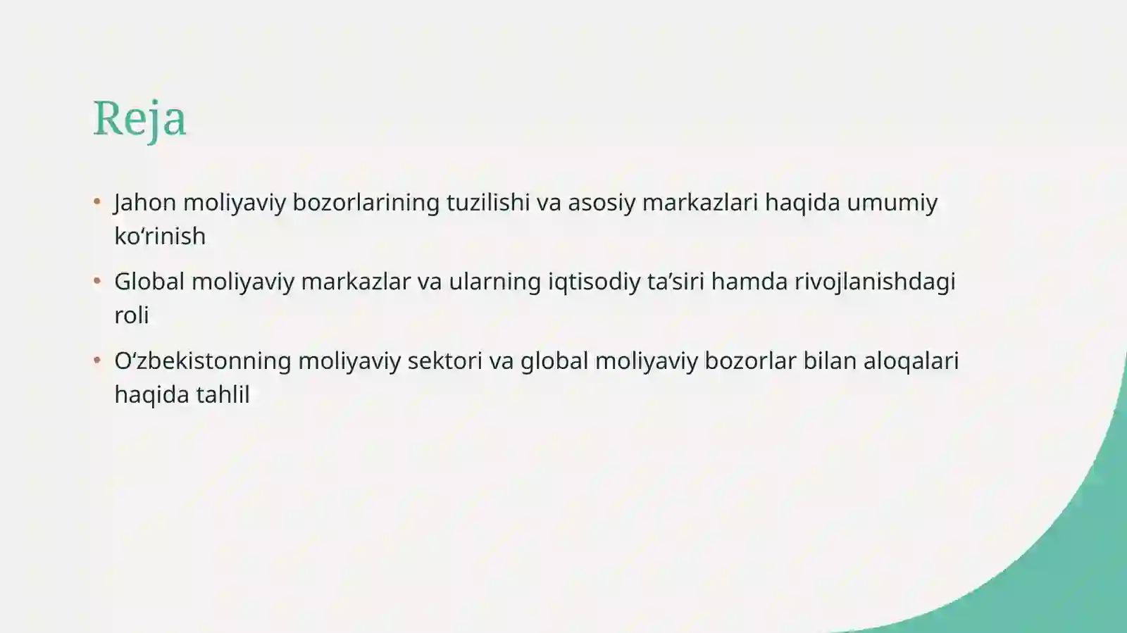 Jahon moliyaviy bozorlari va markazlari 2