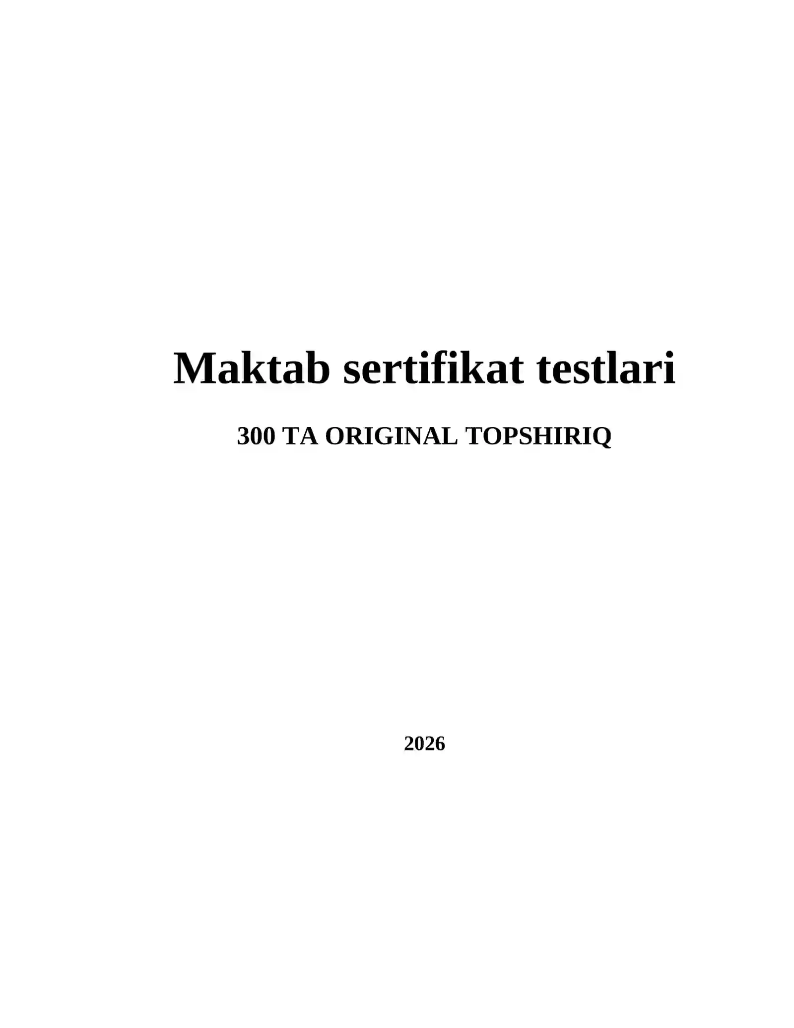 Maktab sertifikat testlari 2