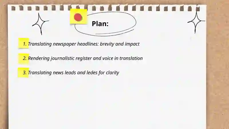 Translating newspapers and journalistic tests 2