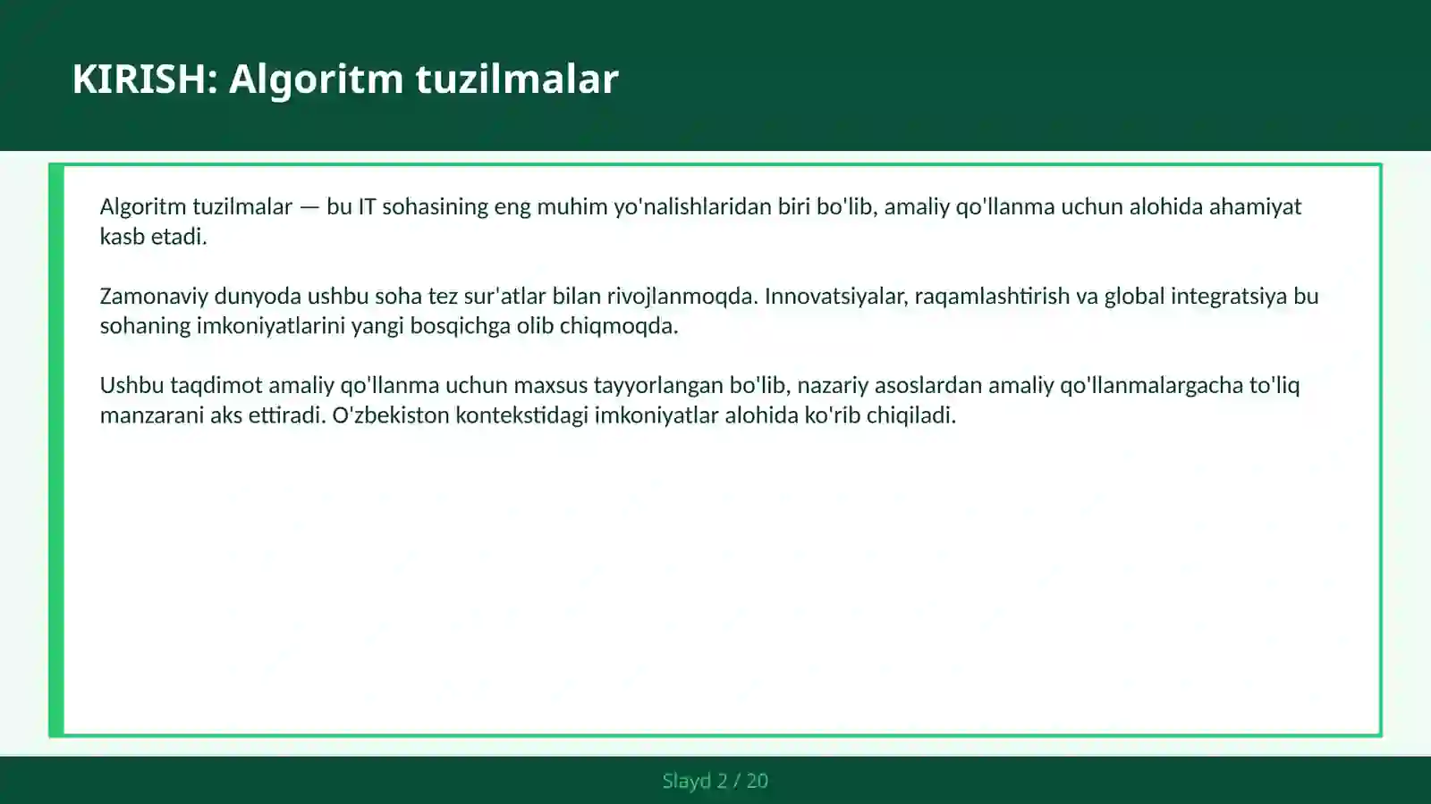 ALGORITM TUZILMALAR 2