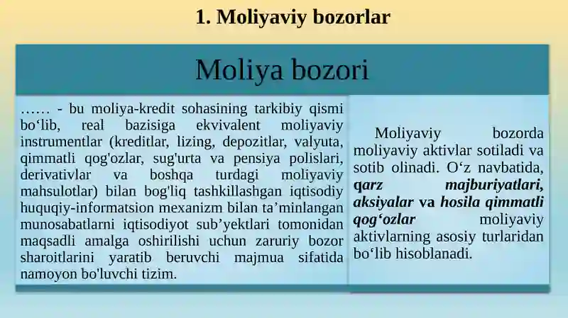 Moliyaviy bozorlar 2