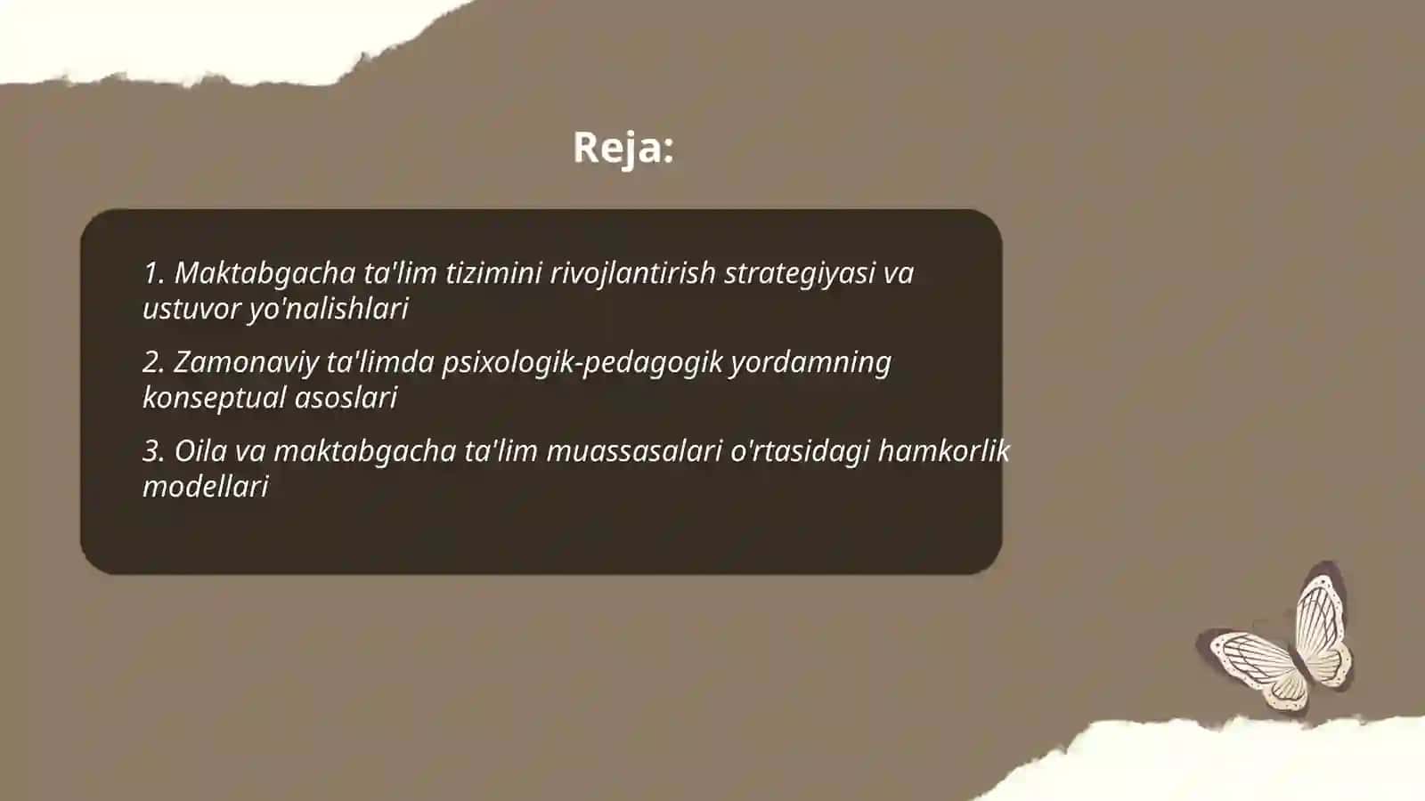 Maktabgacha talim tizimini rivojlantirish ustuvor yunalishlar 2