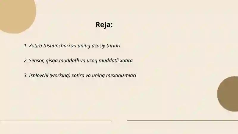 Xotira haqida tushuncha va uning nerv-fiziologik asoslari 2