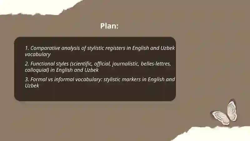 Stylistic classification of English and Uzbek vocabularies 2