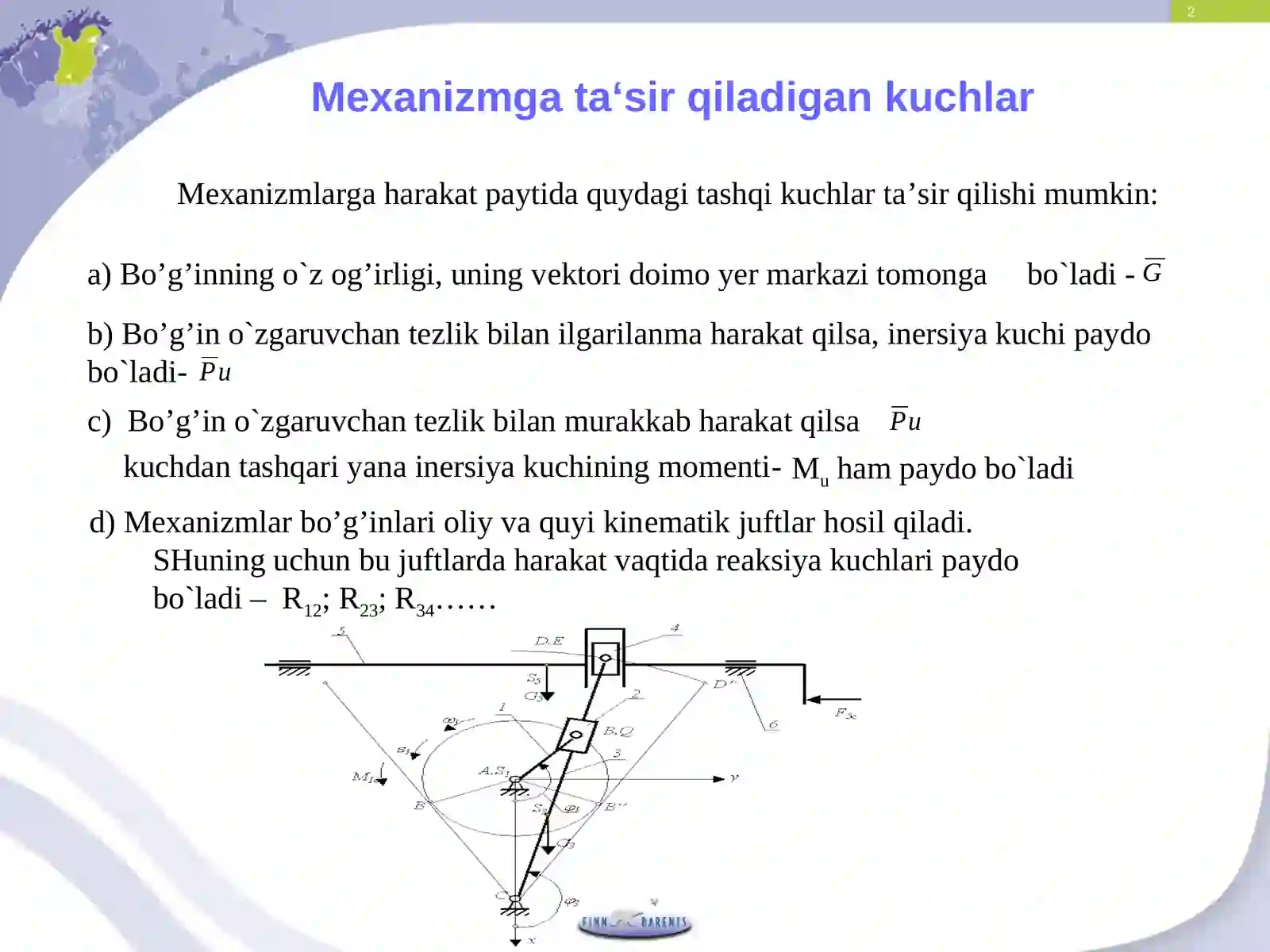 MEXANIZMLARNING DINAMIK ANALIZI 2