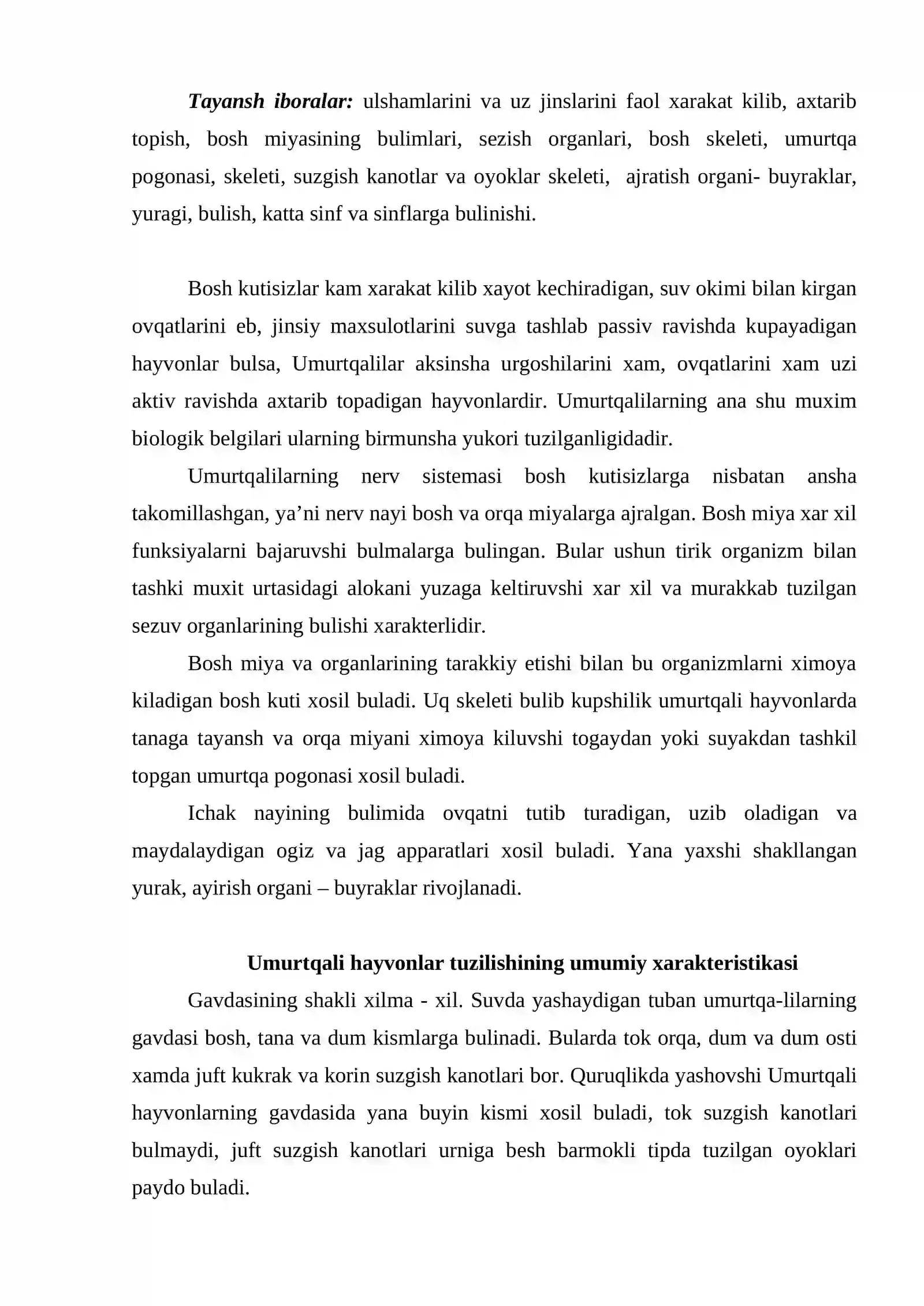 Umurtqalilar kenja tipi 2