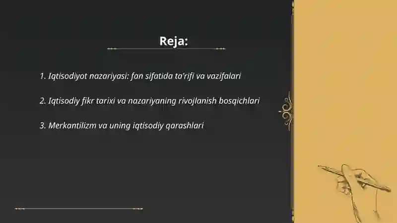 Iqtisodiyot nazariyasi: fan sifatida ta'rifi va vazifalari 2