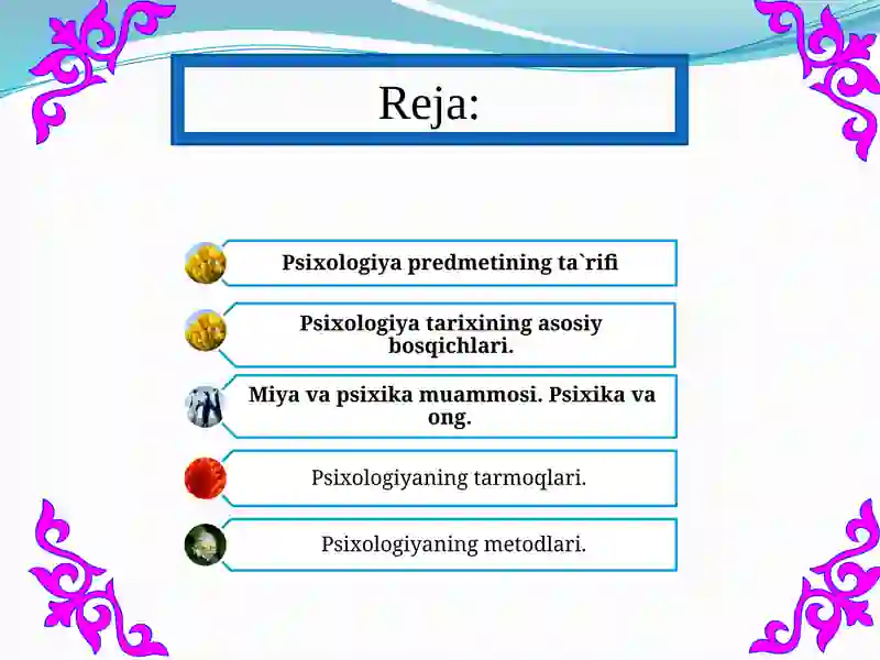 Psixologiya fanining predmeti, vazifalari va tadqiqot metodlari 2