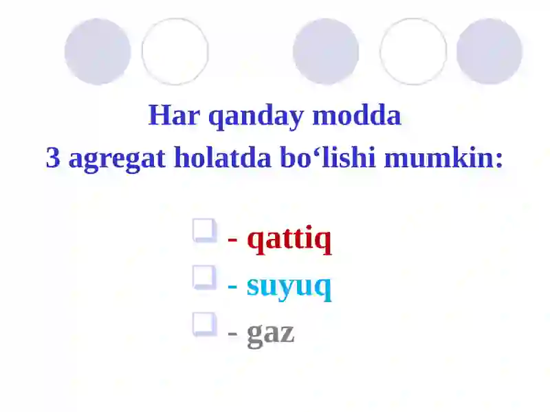 Moddaning agregat holati 2