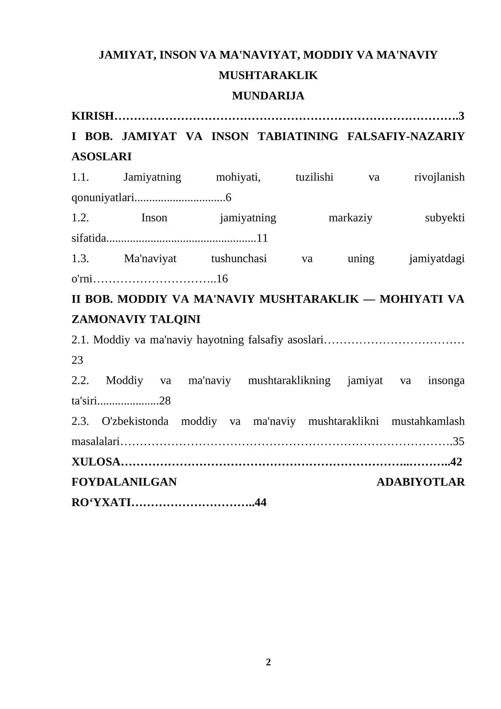 MA’NAVIYATSHUNOSLIK 2
