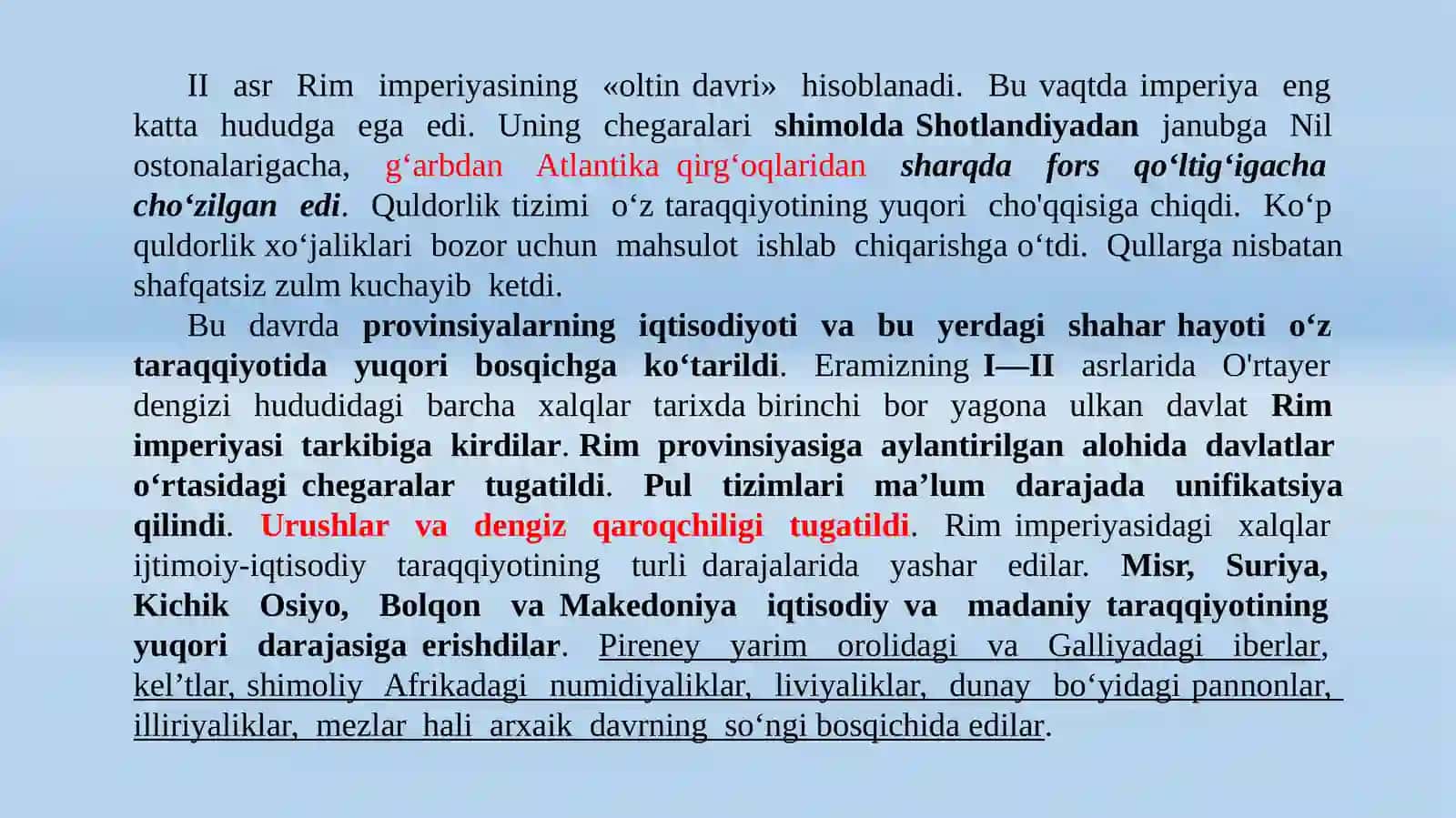 MILODIYI-II ASRLARDA RIM IMPERIYASIDA IJTIMOIY- IQTISODIY MUNOSABATLAR 2