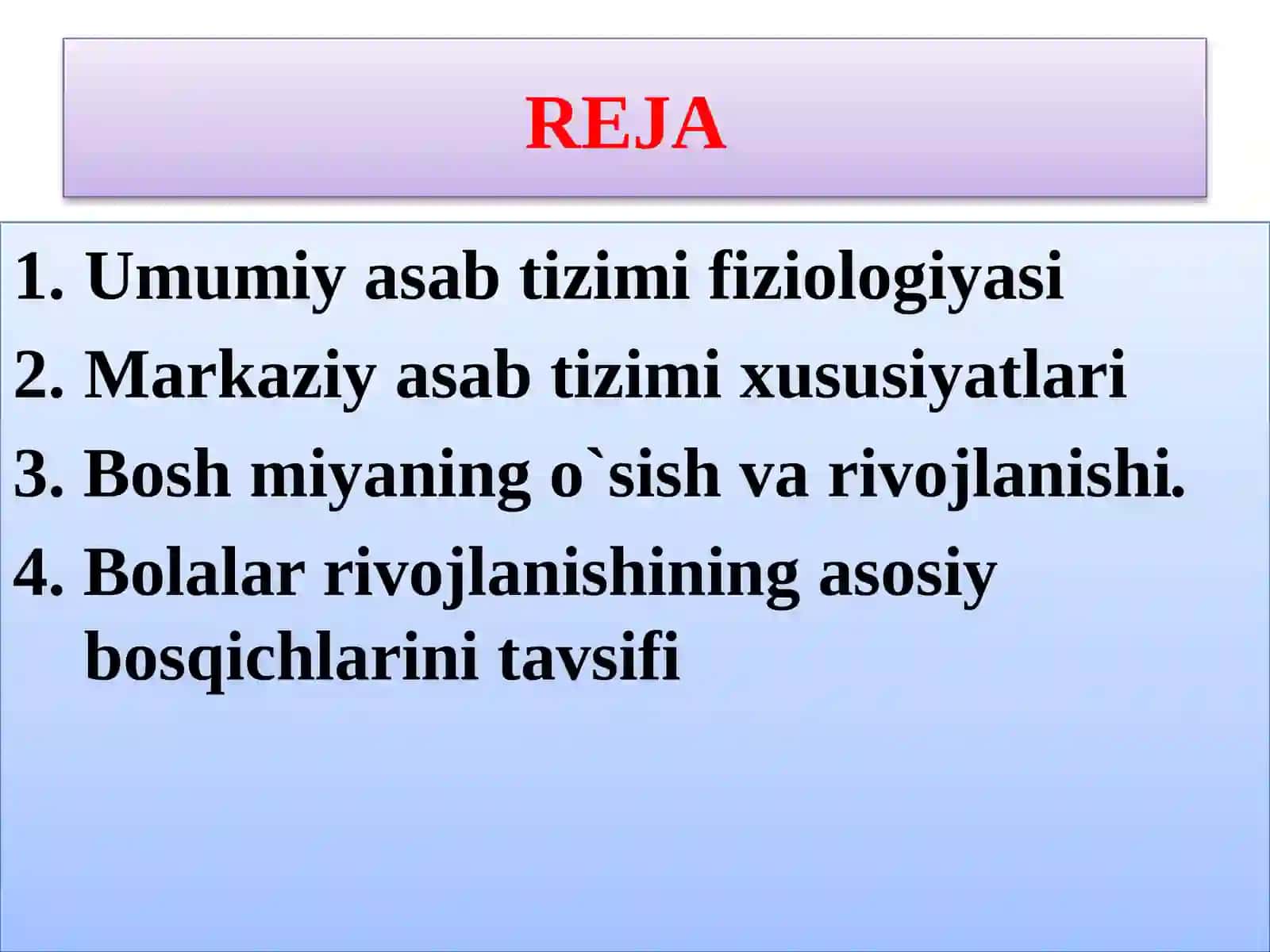 Nerv Sistemasi va Boshqarilishi 2