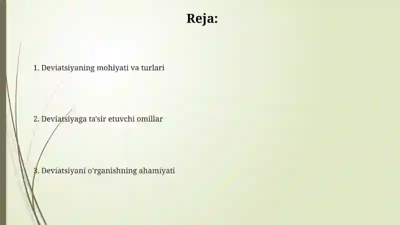 Deviatsiya va uning turlari 2