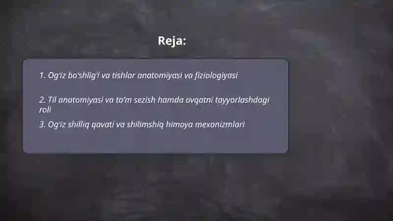 Ovqat hazm qilish aʼzolari anatomiyasi fiziologiyasi xususiyatlari 2