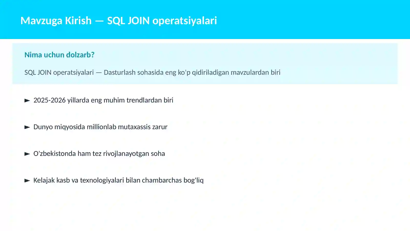 SQL JOIN operatsiyalari 2