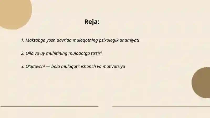 Maktabga yosh davrida muloqotning oʻrni 2