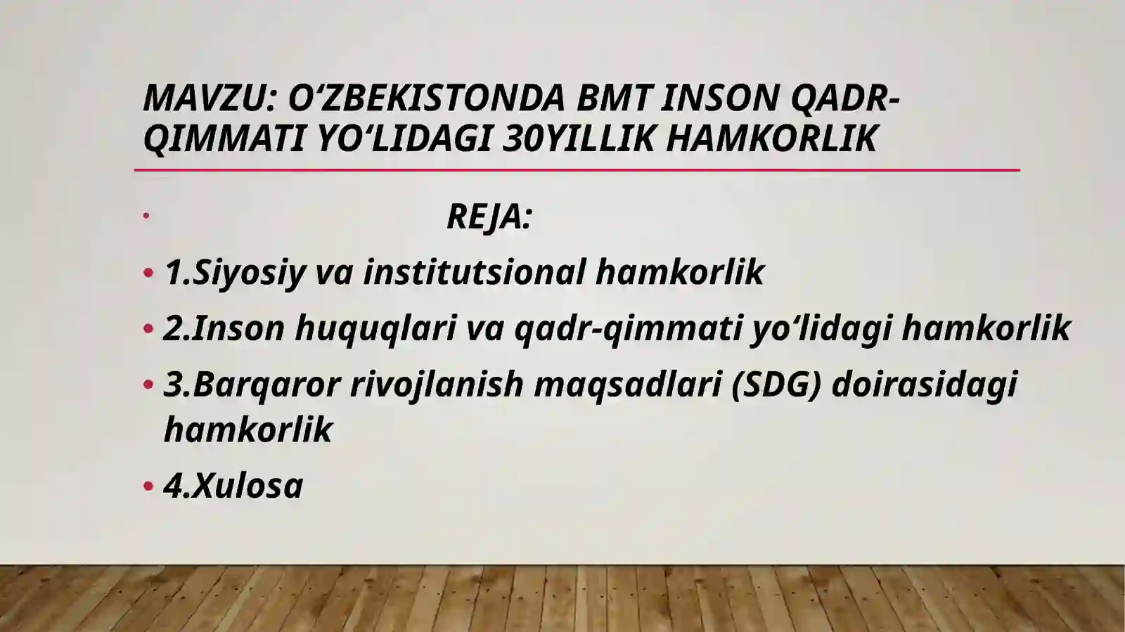 Oʻzbekistonda BMT inson qadr-qimmati yoʻlidagi 30yillik hamkorlik 2