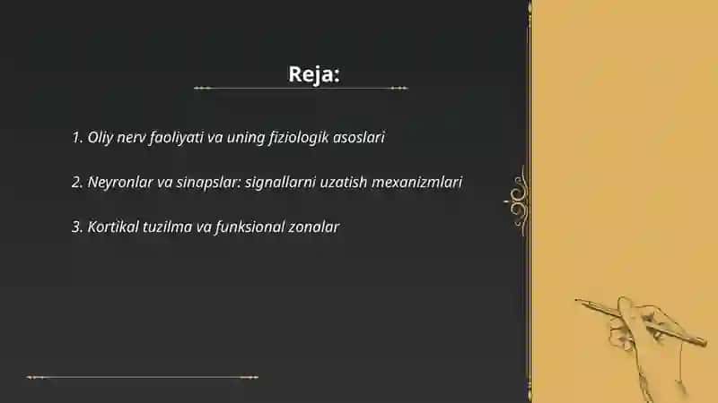 Oliy nerv faoliyati fizologiyasi 2