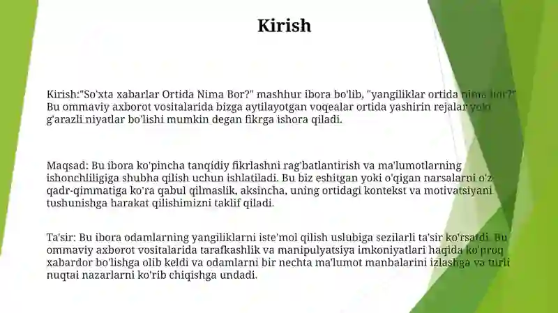 So'xta xabarlar Ortida Nima Bor? 2