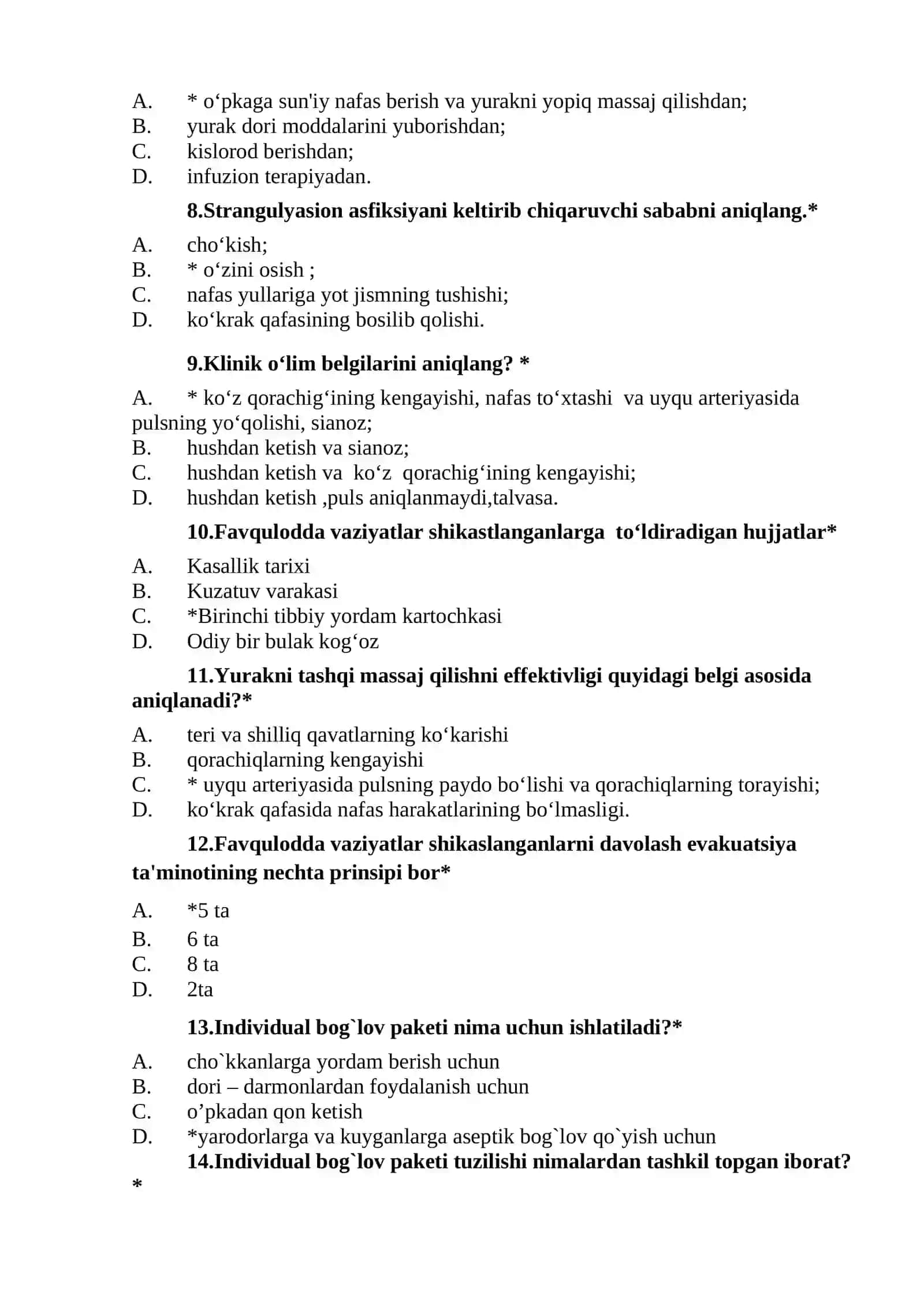 Tibbiy yordamning asosiy hujjatini aniqlang 2