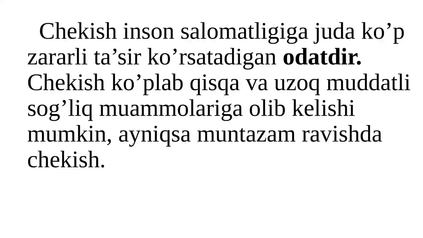 Chekishning zararli oqibatlari 2
