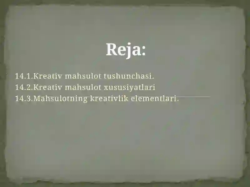 Kreativ mahsulot 2