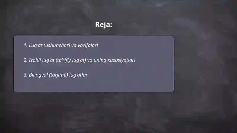 Lug'at va uning turlari 2