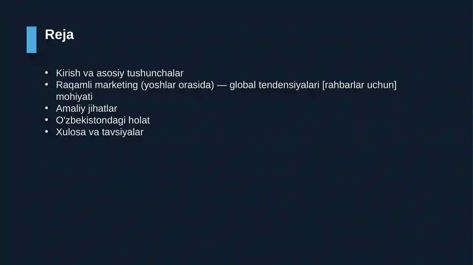 Raqamli marketing (yoshlar orasida) — global tendensiyalari [rahbarlar uchun] 2