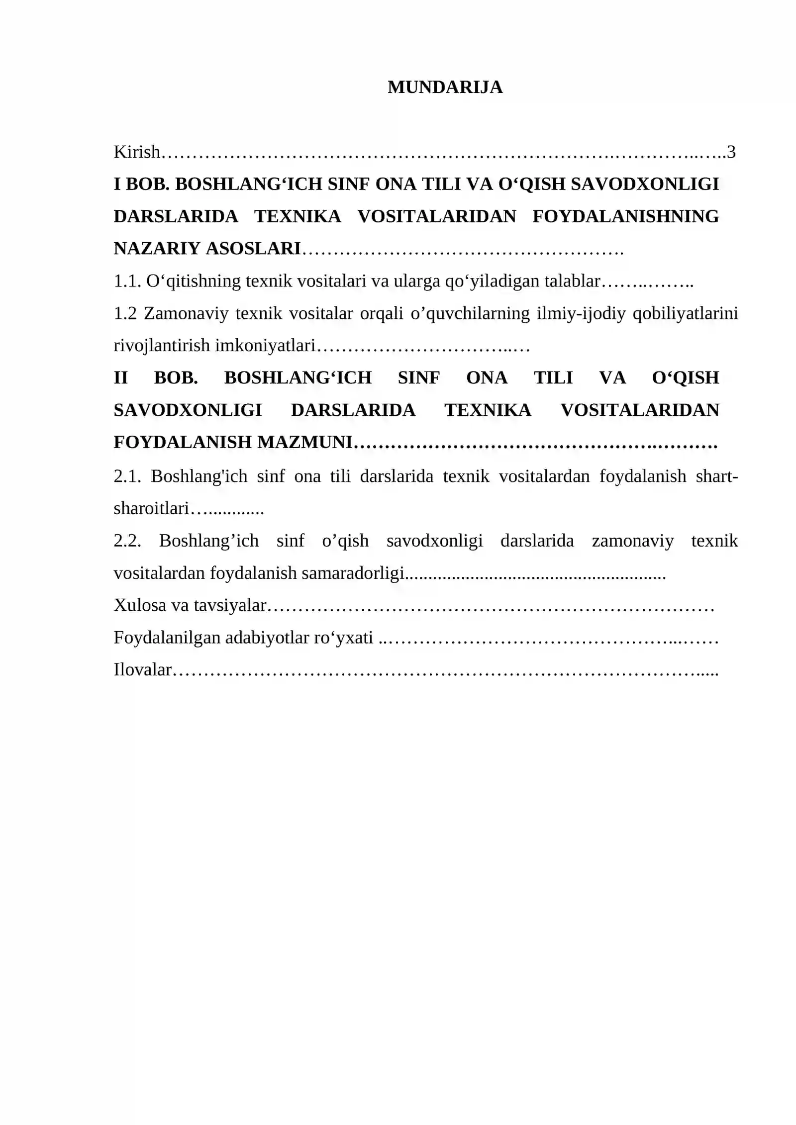 BOSHLANG‘ICH SINF ONA TILI VA O‘QISH SAVODXONLIGI DARSLARIDA TEXNIKA VOSITALARIDAN FOYDALANISH 2