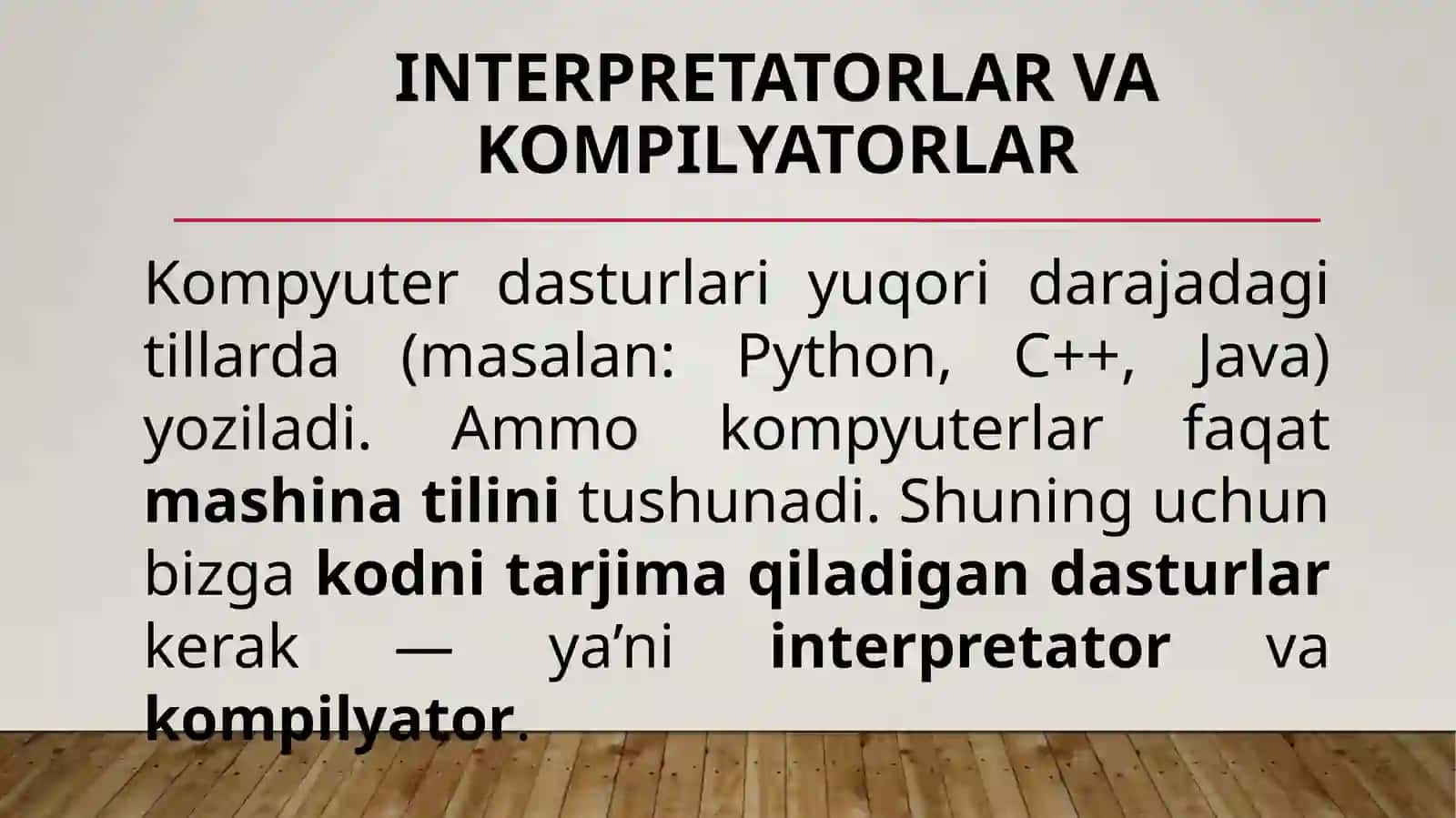 Interpretatorlar va kompilyatorlar 2