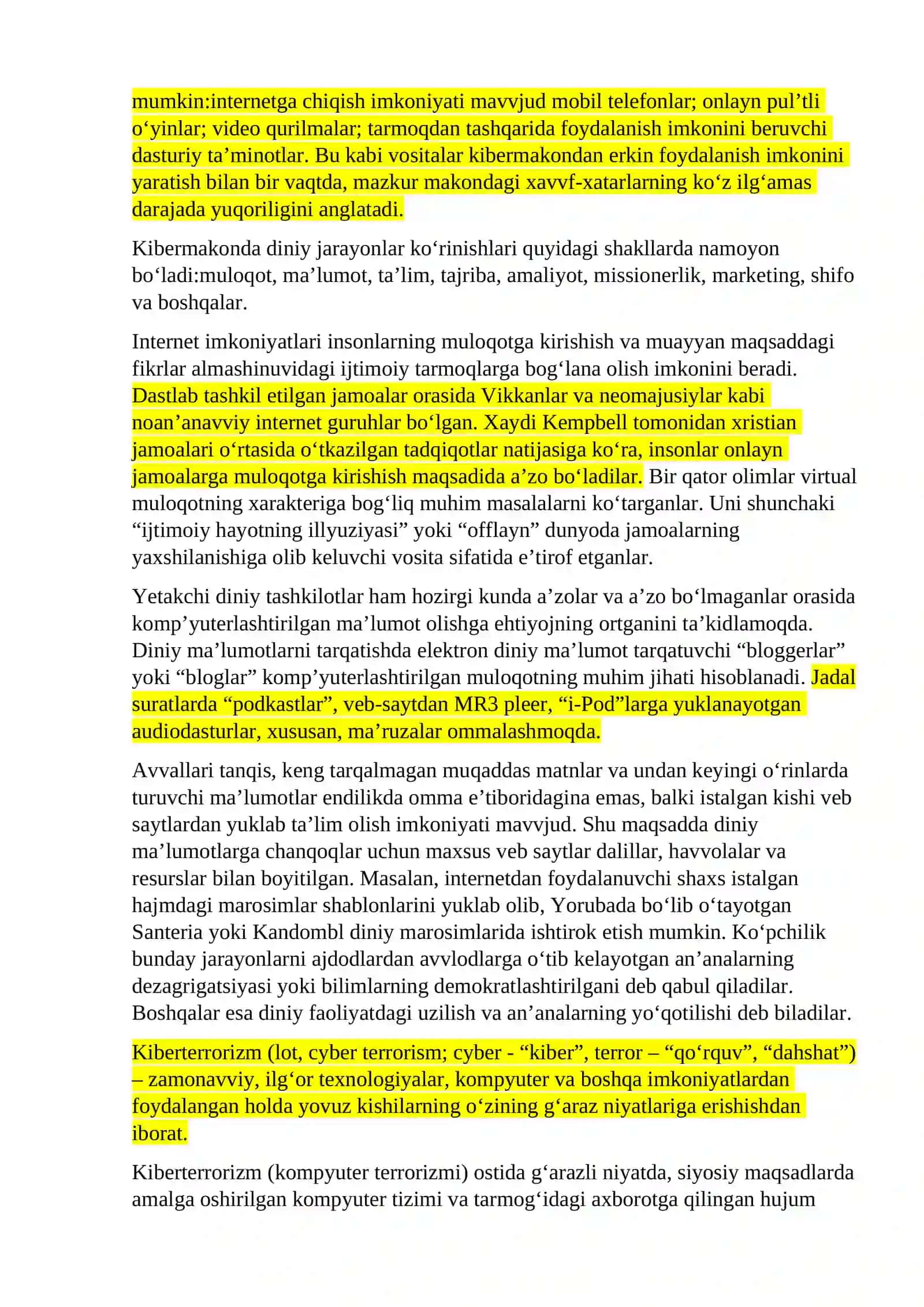 Kiber makonda din. Missionerlik va prozelitizmning ijtimoiysiyosiy xavfi 2