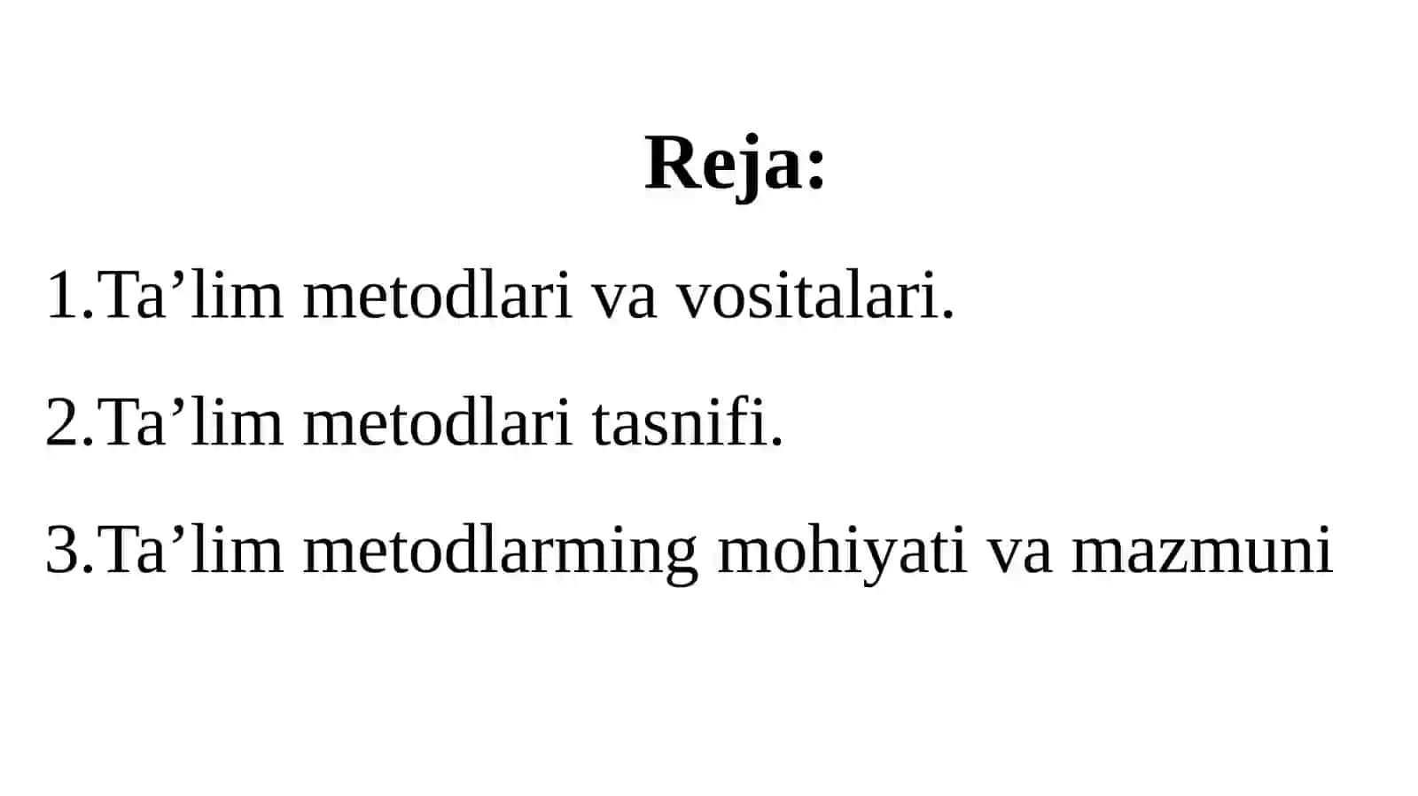 TA’LIM METODLARI VA VOSITALARI 2