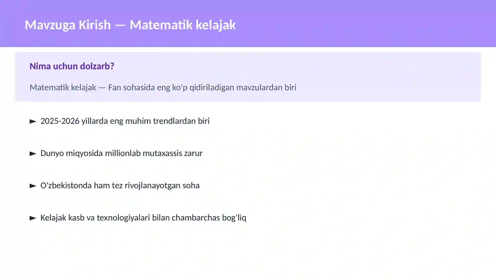 Matematik kelajak 2
