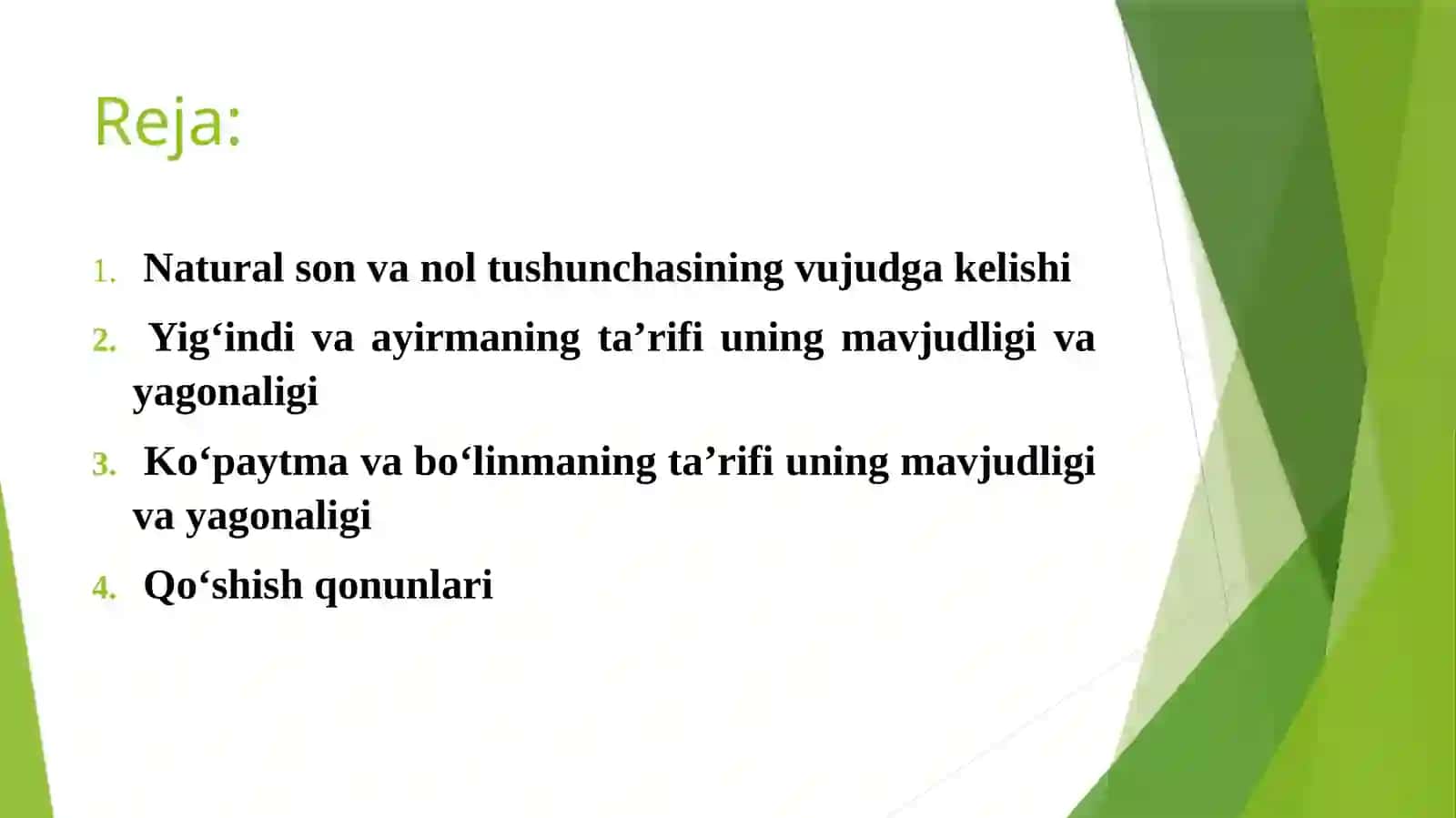 Nomanfiy butun sonlar to'plami 2