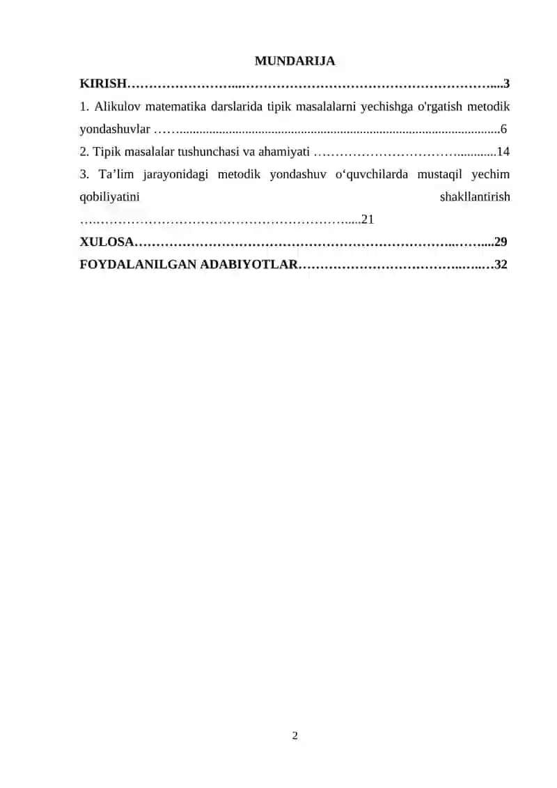 Alikulov matematika darslarida tipik masalalarni yechishga  O’rgatish metodikasi 2