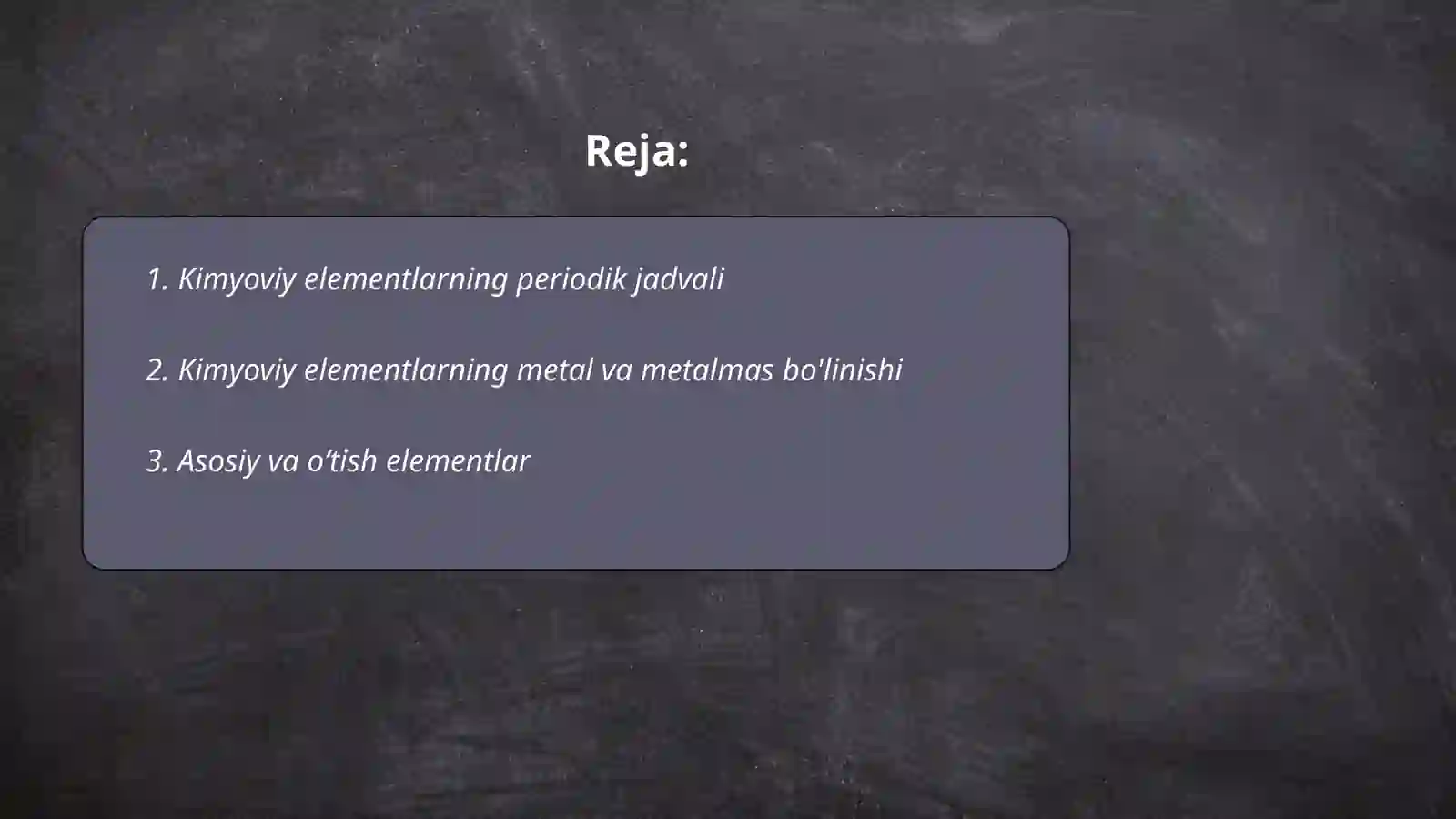 Kimyoviy elementlar klasifikatsiyasi 2