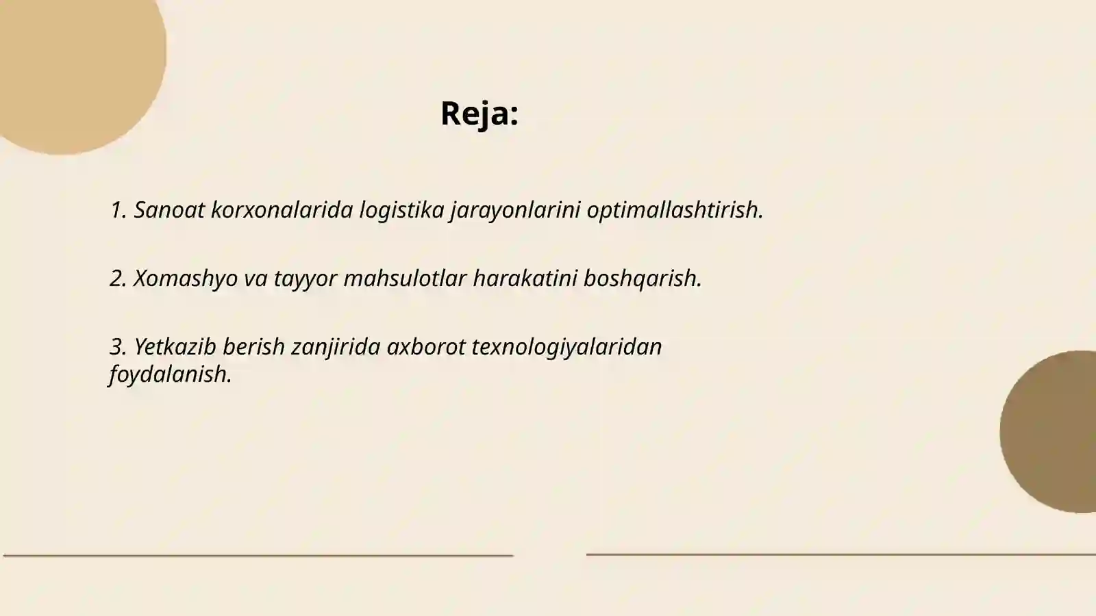 Sanoat korxonalarida logistikani qo'llash imkoniyatlari 2