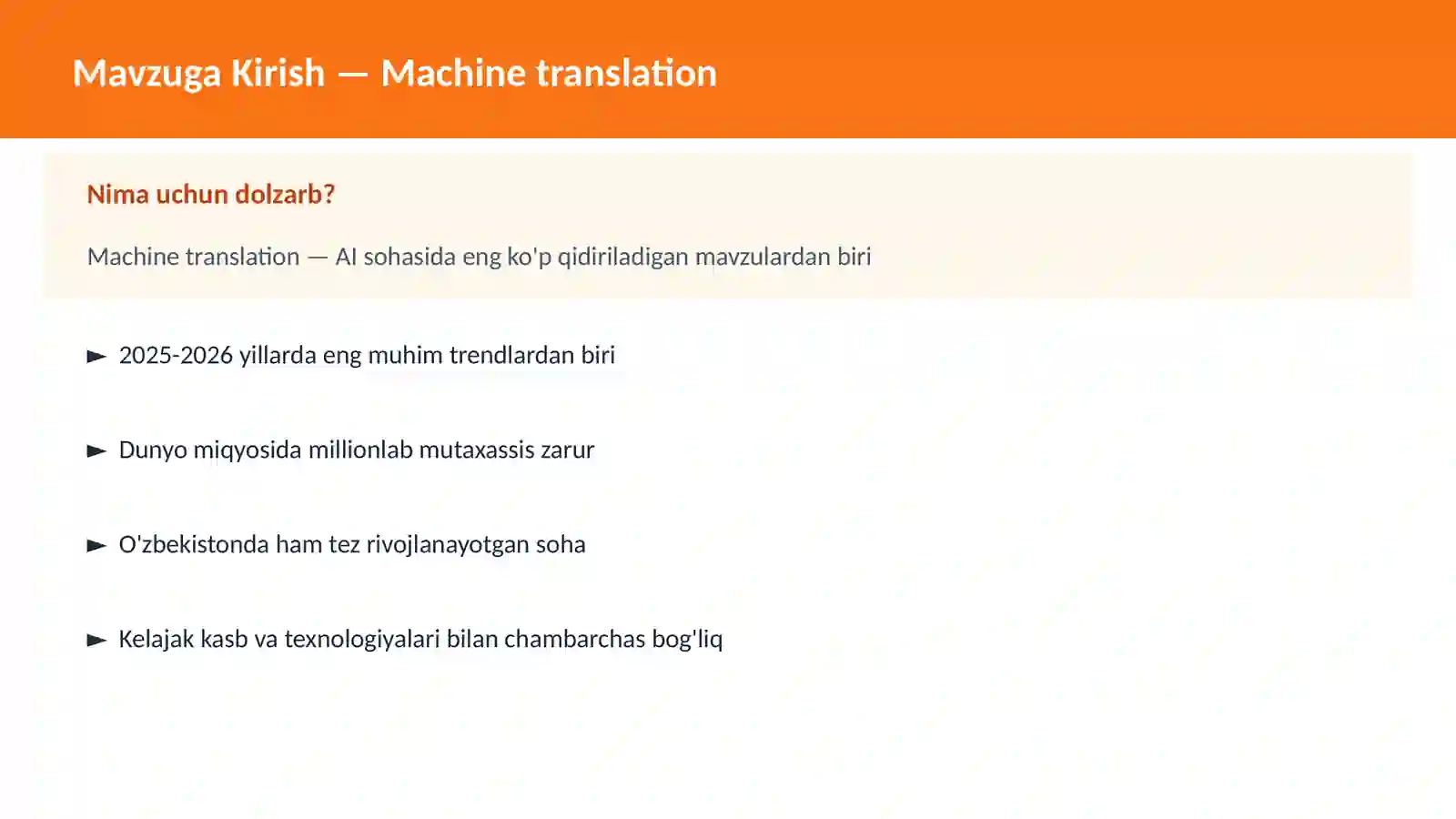 Machine translation 2