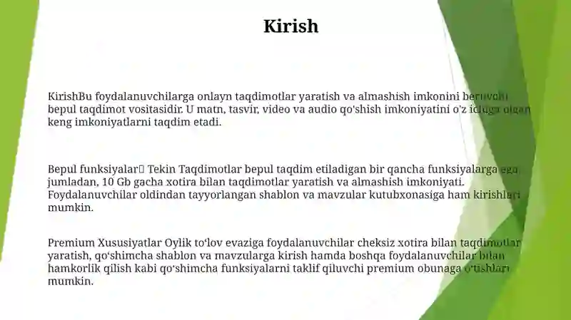 Tekin Taqdimotlar 2