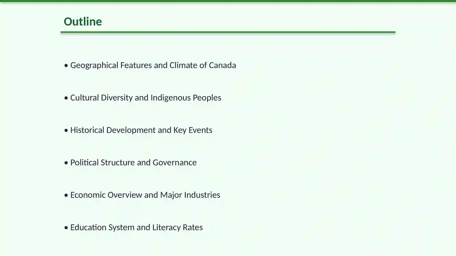 The general information about canada 2