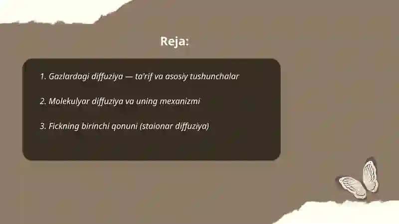 Gazlardagi diffuziya hodisasi 2