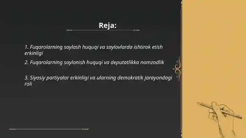 FUQAROLARNING SIYOSIY HUQUQLARI VA DEMOKRATIK ERKINLIKLARI 2