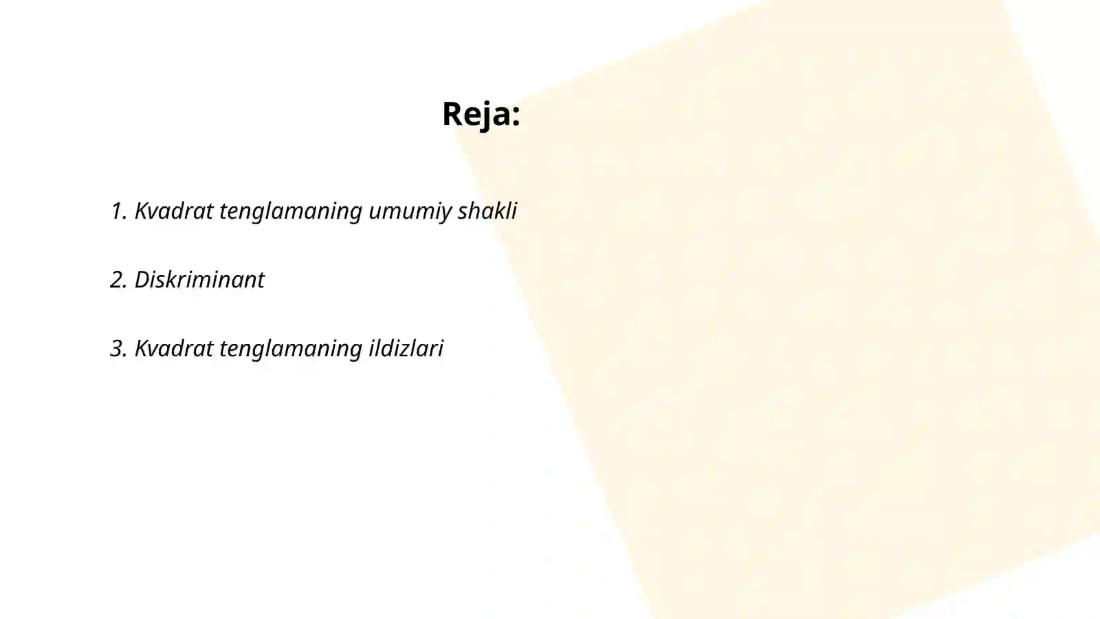 Kvadrat tenglama 2