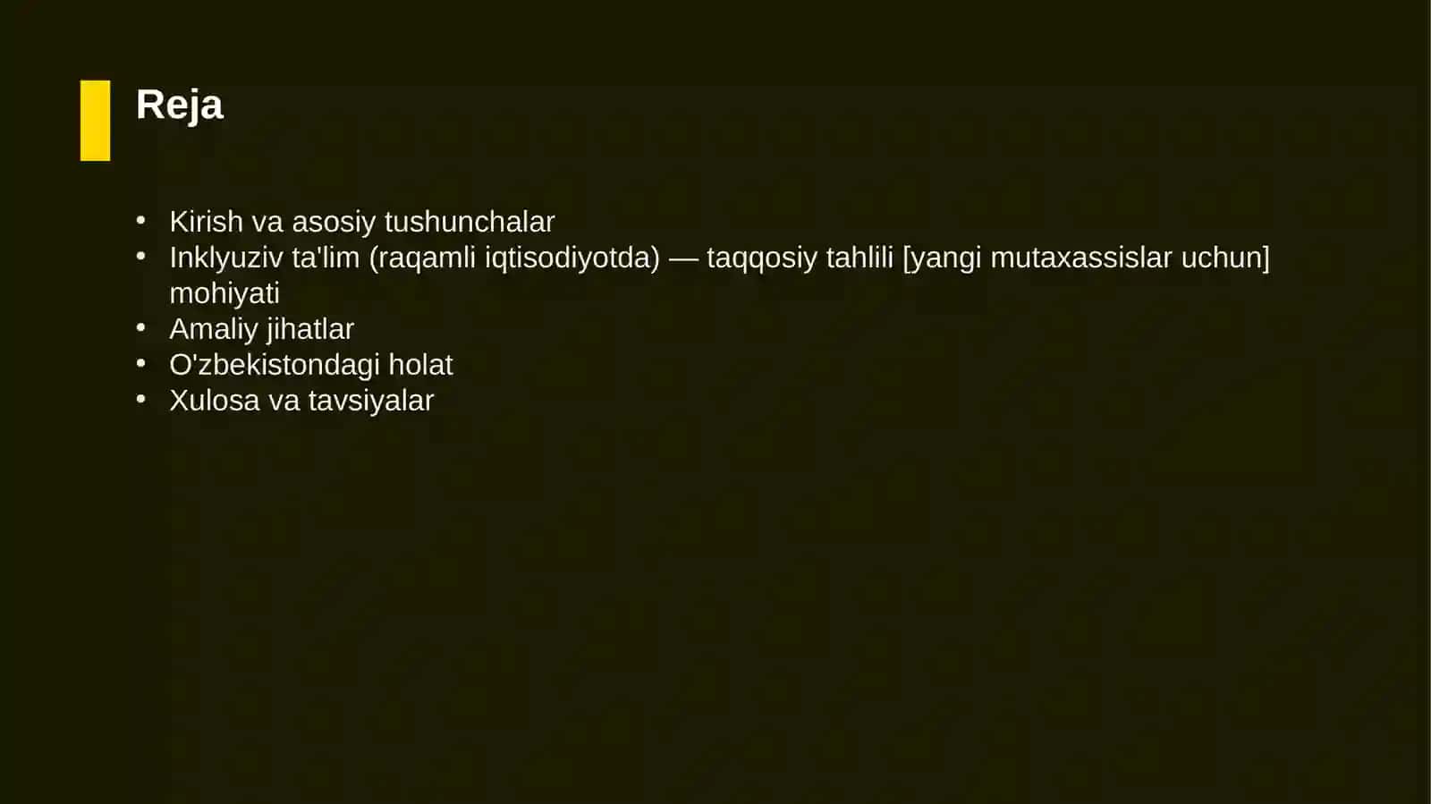 Inklyuziv ta'lim (raqamli iqtisodiyotda) — taqqosiy tahlili [yangi mutaxassislar uchun] 2