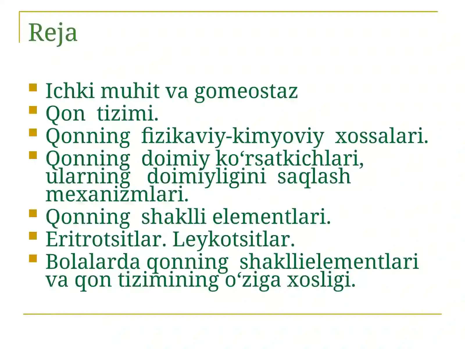 Ichki muhit va gomeostaz 2