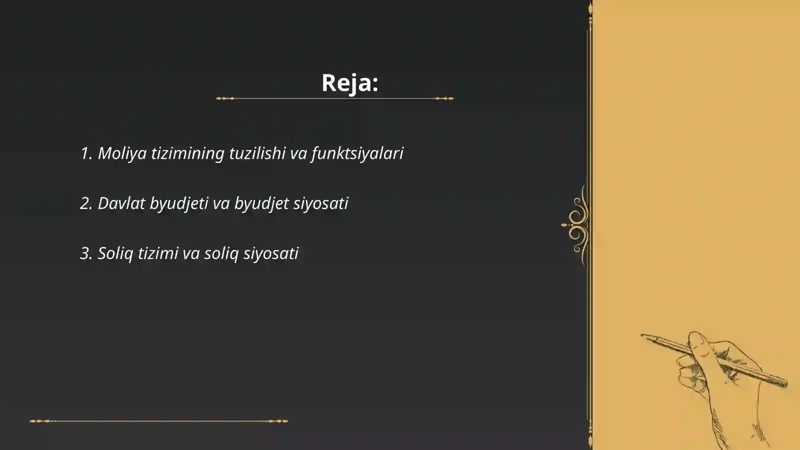 Moliya tizimi va moliyaviy siyosat 2