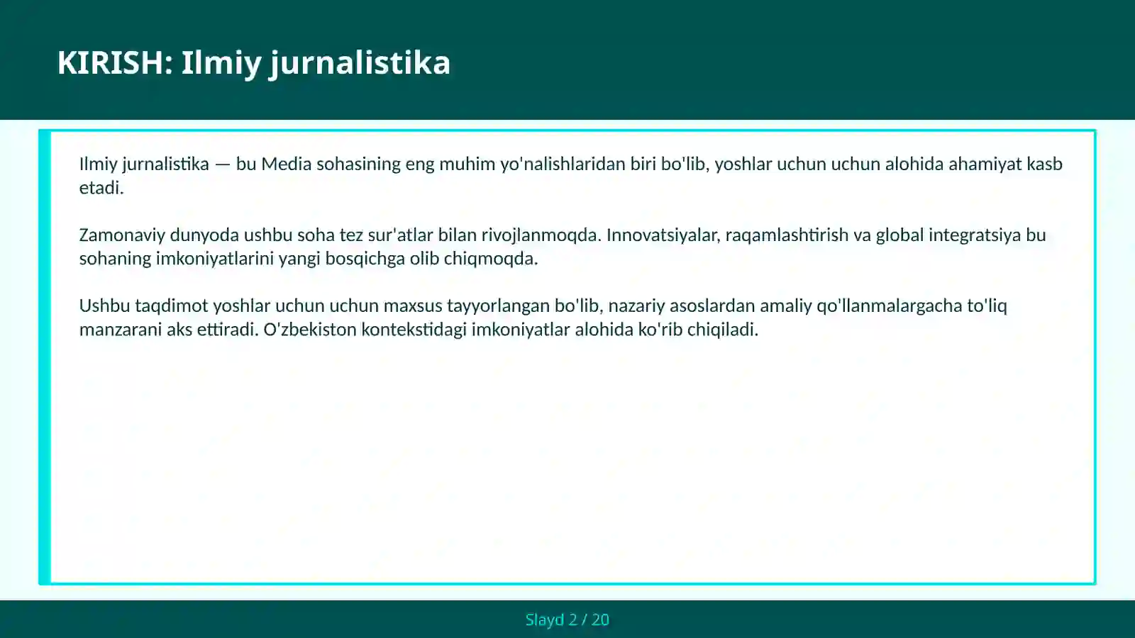 Ilmiy jurnalistika 2