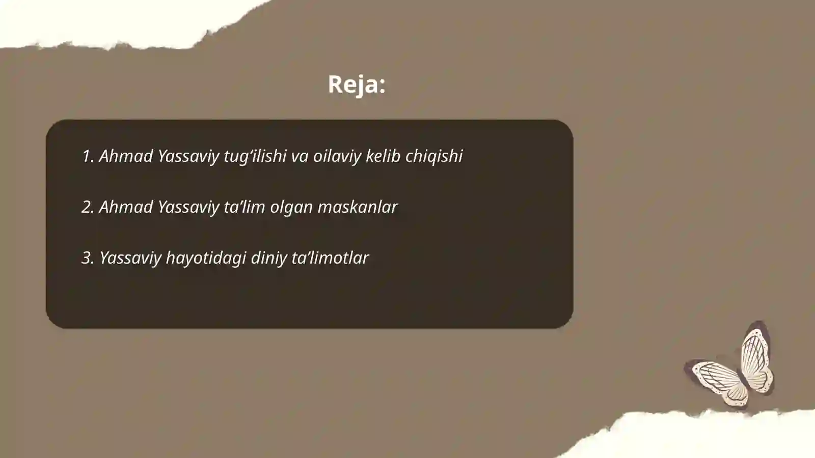 Ahmad Yassaviy hayoti va ijodi 2