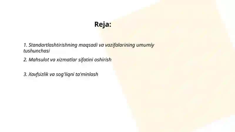 Standartlashtirishning asosiy maqsadi va vazifalari 2