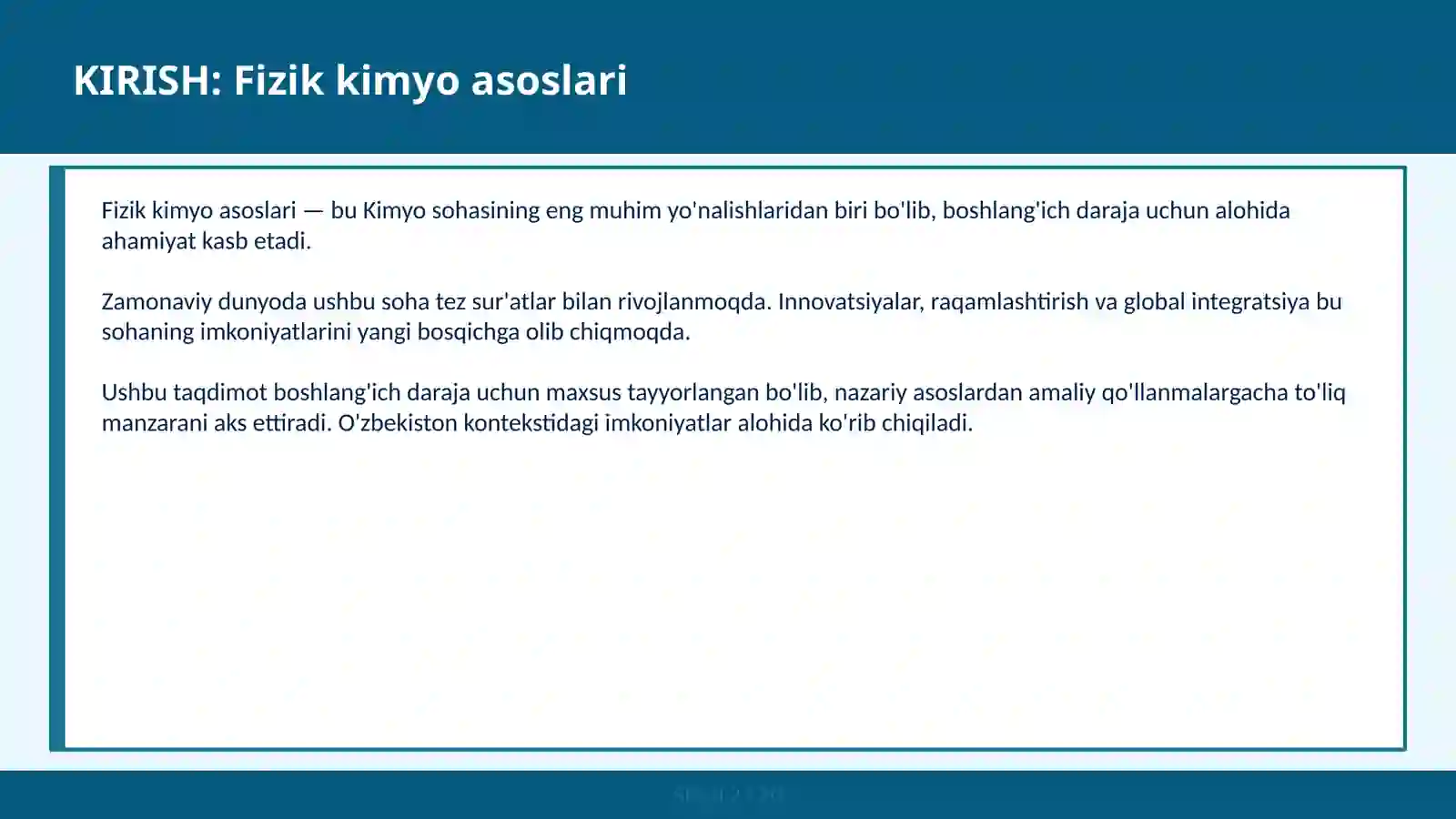 FIZIK KIMYO ASOSLARI 2